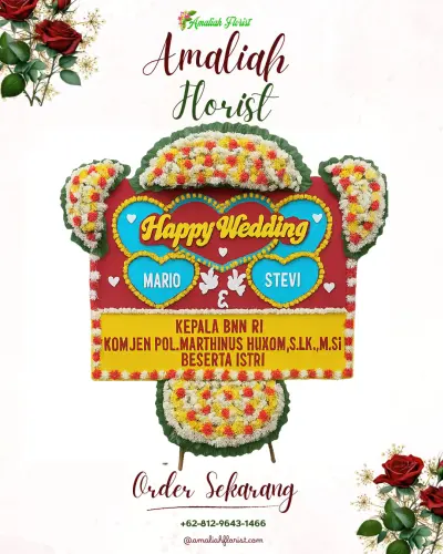 Karangan Papan Bunga Pernikahan di Kapasa